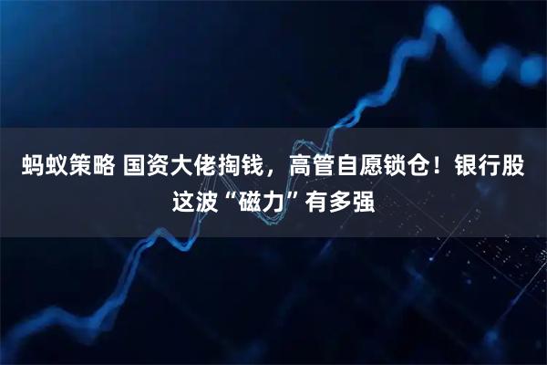 蚂蚁策略 国资大佬掏钱，高管自愿锁仓！银行股这波“磁力”有多强