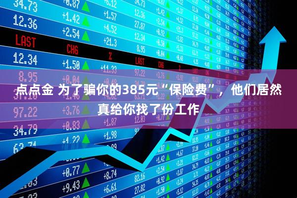 点点金 为了骗你的385元“保险费”，他们居然真给你找了份工作